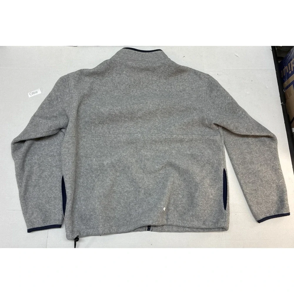 Timberland Weathergear Mens XL Fleece Jacket Gray‎ Full Zip Mock Neck Logo